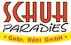 Logo mit Text: "Schuh Paradies - Gebr. Röhl GmbH" in Rot auf gelbem Hintergrund.