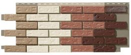 Ziegelmuster in verschiedenen Brauntönen, horizontal angeordnet auf einem rechteckigen Paneel.