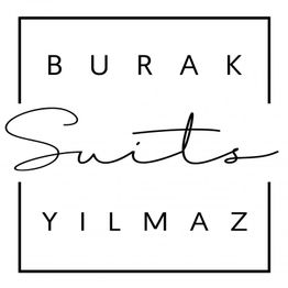 „Burak Suits Yilmaz“ in schwarzer Schrift auf weißem Hintergrund, umrahmt von einem dünnen Rechteck.