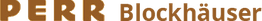 Brauner Text "PERRLA" auf transparentem Hintergrund.