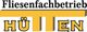Schwarz-gelbes Logo mit Text "Fliesenfachbetrieb HÜTTEN".
