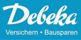 Blaues Logo der Debeka mit den Wörtern "Versichern" und "Bausparen".