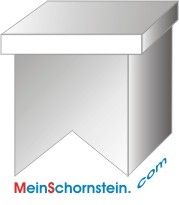 Abbildung eines Schornsteinaufsatzes mit der Aufschrift "MeinSchornstein.com".