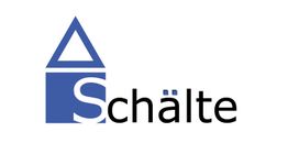 Logo mit blauem Dreieck und Buchstabe "S", daneben steht der Text "Schälte".