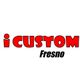 Red "i CUSTOM" text with "Fresno" below in black, on a white background.