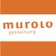 „Murolos Logo in Orange mit dem Wort ‚gestaltung‘ darunter auf weißem Hintergrund.“