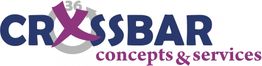 Logo von Crossbar concepts & services mit einem großen X und der Zahl 36 im Hintergrund.