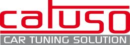 Rotes "caluso" Logo, darunter grauer Text "Car Tuning Solution" auf weißem Hintergrund.
