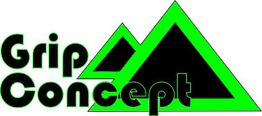 Text "Grip Concept" mit zwei grünen Dreiecken.