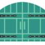 Illustration of a green segmented dome with central double doors and window panels.