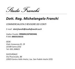 Studio Franchi, contatti del Dott. Michelangelo Franchi, commercialista a Como e Centro Valle Intelvi.