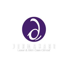 Purple circular logo with a stylized "d" and "DERMACARE Laser & Skin Care Clinics" text below.