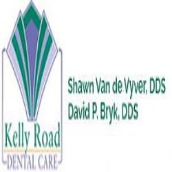 Kelly Road Dental Care logo with dentist names Shawn Van de Vyver, DDS, and David P. Bryk, DDS.