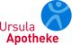 Logo der Ursula Apotheke: Roter Text neben blauem Kreis mit stilisierter menschlicher Figur.