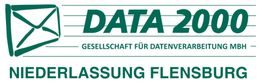 Logo von DATA 2000, Gesellschaft für Datenverarbeitung mbH, Niederlassung Flensburg, in grün.