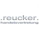 Textlogo: ".reucker. handelsvertretung" in silberner Schrift auf weißem Hintergrund.