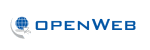Logo von OpenWeb mit einem Globus-Symbol links und dem Schriftzug "OPENWEB" in blauer Schrift.