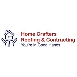 Logo of Home Crafters Roofing & Contracting with hands holding a house outline.