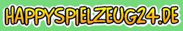 Text: "HAPPY SPIELZEUG 24.DE" in gelber Schrift auf grünem Hintergrund.