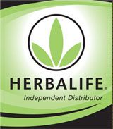 Logo di Herbalife con scritta "Independent Distributor" su sfondo verde e nero.