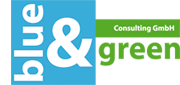 Logo der Blue & Green Consulting GmbH in Blau und Grün.