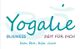 "Logo mit Text: Yogalie, Business, Zeit für dich, bien être, bien vivre, auf einem Om-Symbol."