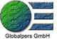 Logo mit grün-blauem Kreis und drei blauen Streifen. Text: "Globalpers GmbH".
