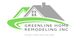 Logo of Greenline Home Remodeling Inc. with stylized house and green swoosh.