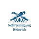 Logo: Gekreuzte Werkzeuge mit Tropfen, Text "Rohrreinigung Heinrich, EST 2018" darunter.