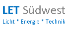 Logo mit Text: "LET Südwest - Licht * Energie * Technik".