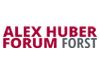 Logo mit rotem Text: "ALEX HUBER FORUM FORST" auf weißem Hintergrund.