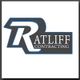 Logo with the letters "R" and "Ratliff Contracting" in blue and white.