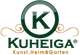 Logo von Kuheiga in Grün mit "Kunst, Heim & Garten" darunter.