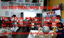 Festival de MPB em Magé, 24 set 2016, clube local. Contatos e informações no cartaz.