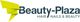 Logo van Beauty-Plaza met de tekst "Hair, Nails & Beauty" in grijs en een groen-geel grafisch element.