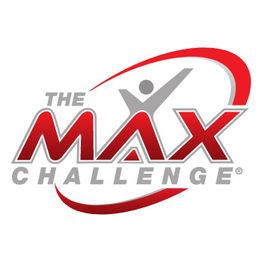 Logo for "The Max Challenge" with red text and a stylized person in gray and red swoosh design.