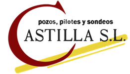 Logo de empresa "Castilla S.L." con texto rojo y negro y una línea amarilla diagonal.