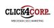 Logo of Click4Corp with text: Web Design, SEO, Marketing.