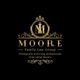 Gold "Moore Family Law Group" logo on black, with ornate designs and text about professional protection.