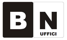 Logo con lettere "B" e "N", scritta "UFFICI" sotto la "N". Sfondo bianco e nero.
