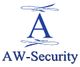 Logo mit großem, blauem "A" und dem Text "AW-Security".