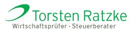 Textlogo "Torsten Ratzke", Wirtschaftsprüfer und Steuerberater, in grün und schwarz.