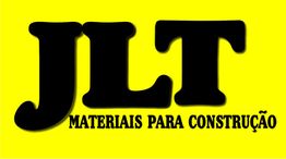 Logo com fundo amarelo e texto em preto: “JLT Materiais para Construção”.