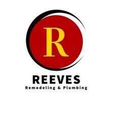 Logo for Reeves Remodeling & Plumbing with a red circle and yellow letter "R".