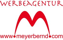 Logo der Werbeagentur mit rotem "M". Text: "WERBEAGENTUR" und "www.meyerbernd.com".