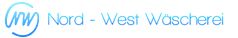 Logo der "Nord-West Wäscherei" mit stilisiertem blauen "NW"-Schriftzug.