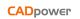 Logo mit dem Text "CADpower", "CAD" in Orange, "power" in Grau.