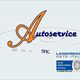 Logo "Autoservice" con certificazione ISO 9001 Bureau Veritas e marchio Landirenzo Rete Italia.