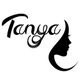 "Illustrazione con scritta 'Tanya' e profilo stilizzato di un volto femminile."