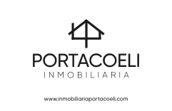 Logotipo de Portacoeli Inmobiliaria con icono de casa y texto debajo.